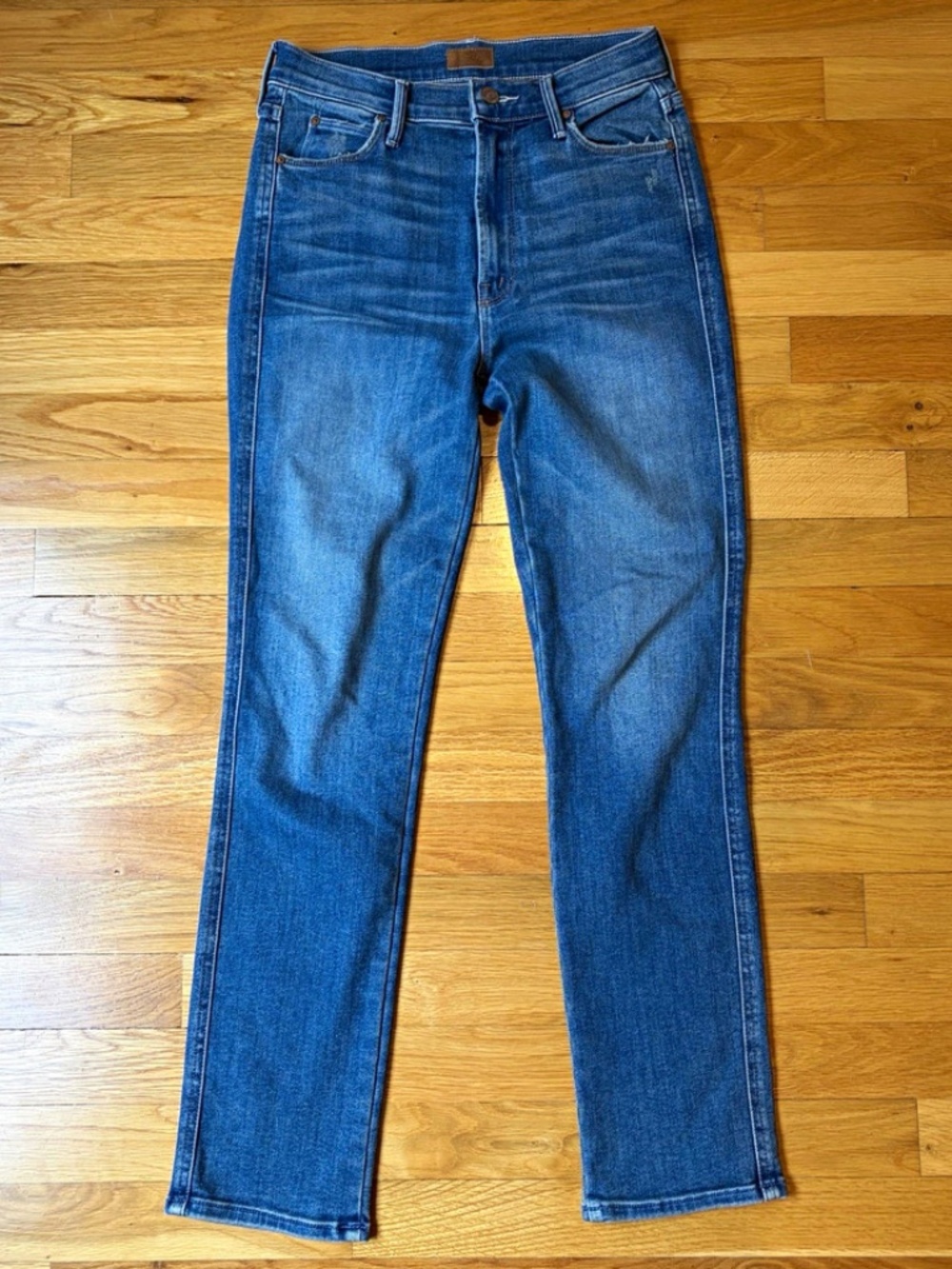 MOTHER Double Dazzler Women’s Size 25 Straight Jeans Slim Fit Mid Rise Stretch